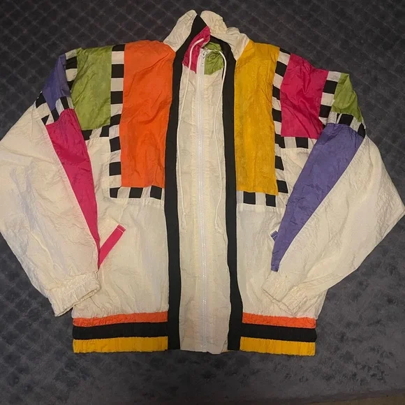 International 80s Vintage Multicolor Bomber Jacket - Picture 2 of 6